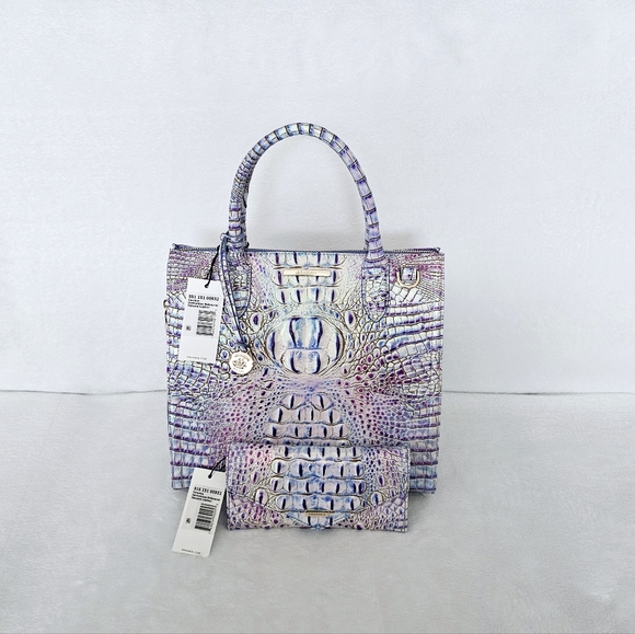 NWT Brahmin HARMONIOUS Large Caroline w/ Veronica Wallet !!GORGEOUS IRIDESCENT!! - Picture 16 of 16